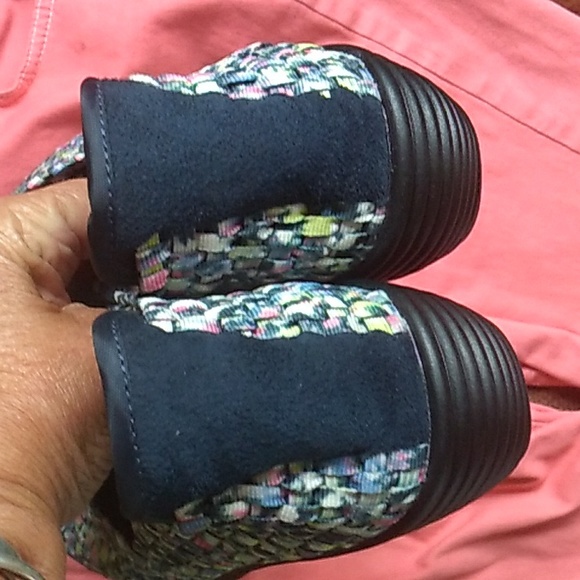 💕 Corkys Fabric Rainbow Straps Comfort SHOES  Sz 11/12 Diabetic Comfortable - Picture 10 of 16